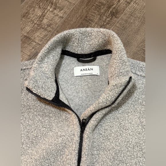 ANIÁN The Pecora Wool Zip Fleece sweater - light grey - medium - Picture 4 of 13
